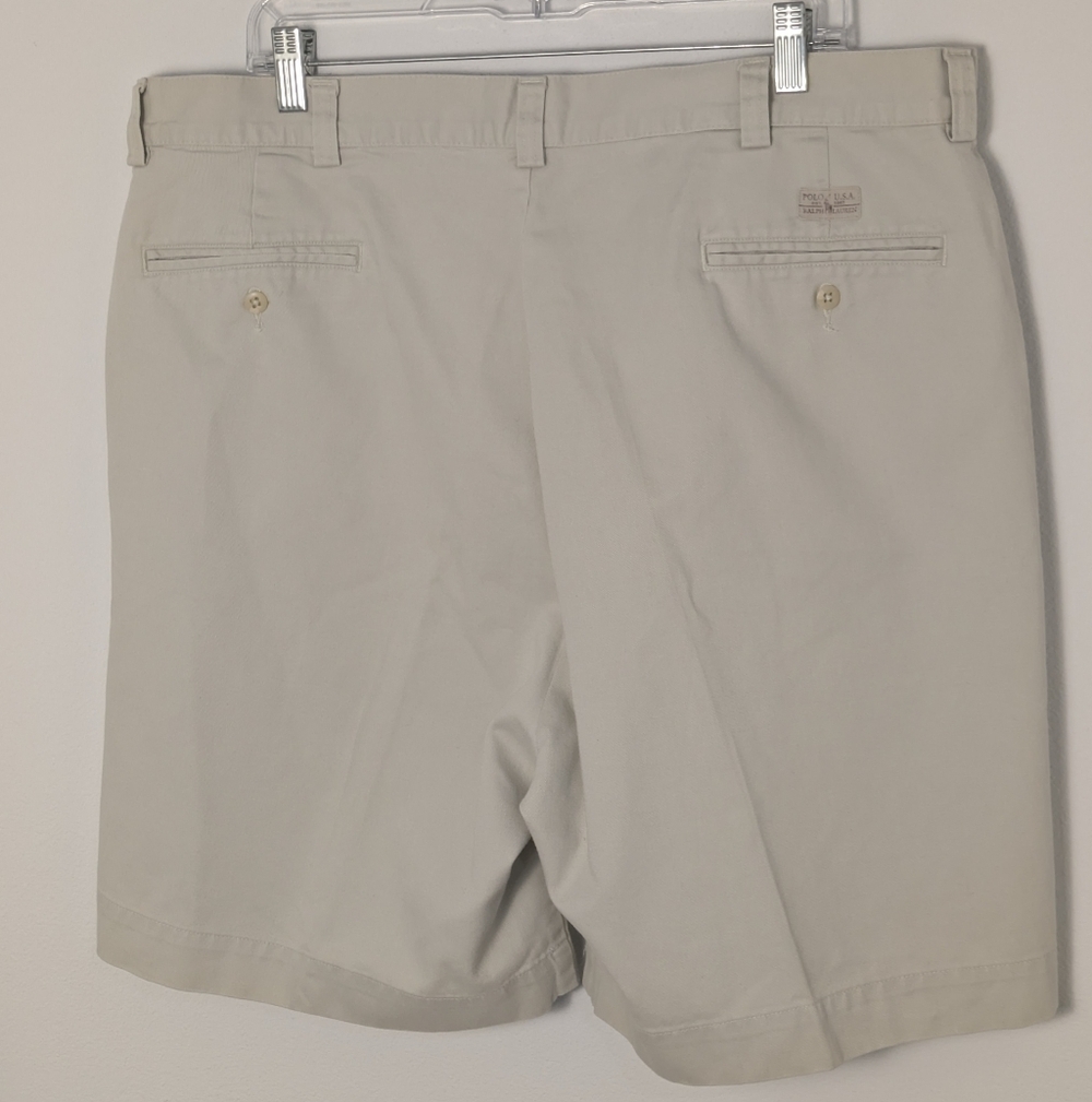 Polo Ralph Lauren Men's 40 Cotton Classic Fit Chino Shorts Khaki Vintage